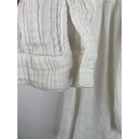 Xirena White Gauze Fit & Flare Minimalist Peasant Dress Size Small 100% Cotton - Picture 5 of 15